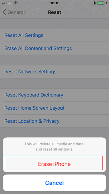 Select Erase iPhone/iPad