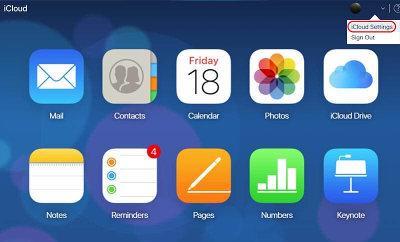 Click iCloud Settings Click iCloud Settings