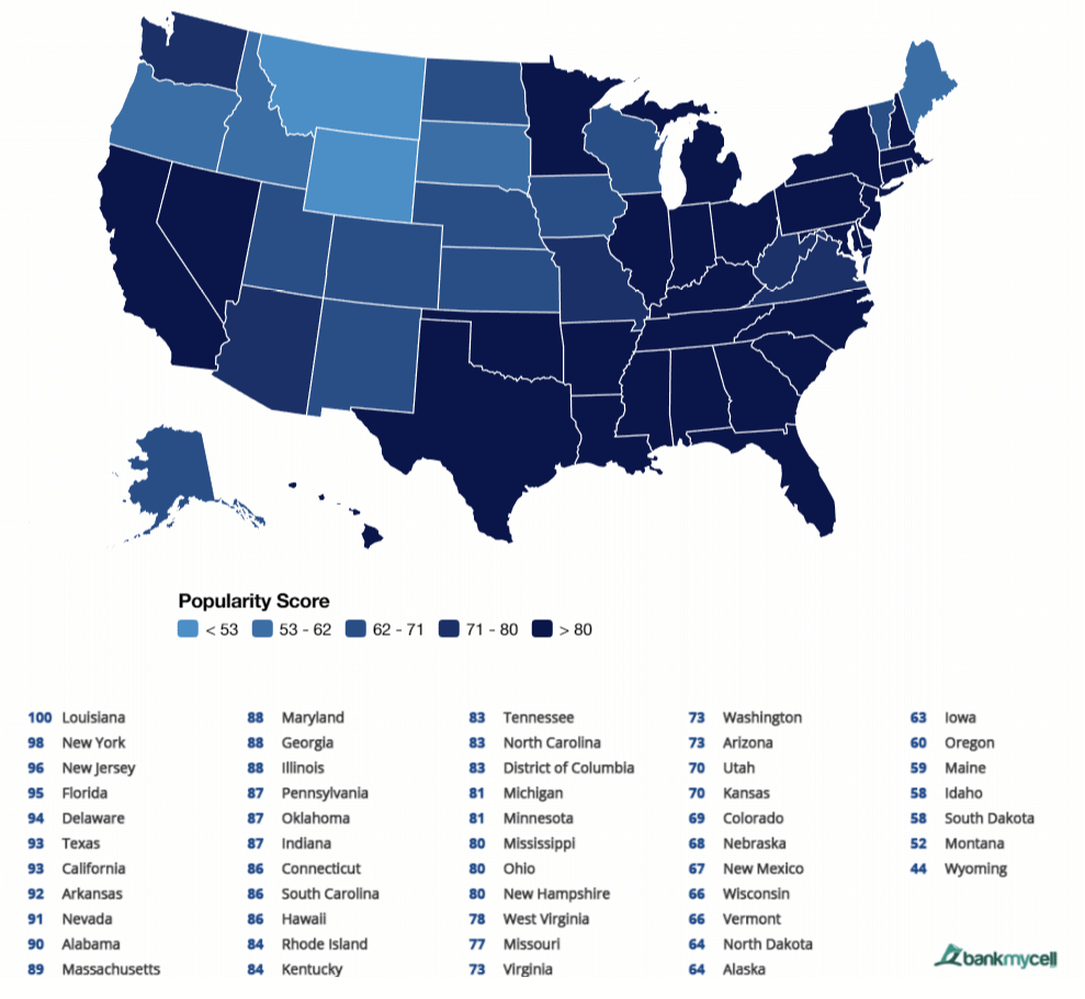 iPhone buyer interest by state iPhone buyer interest by state