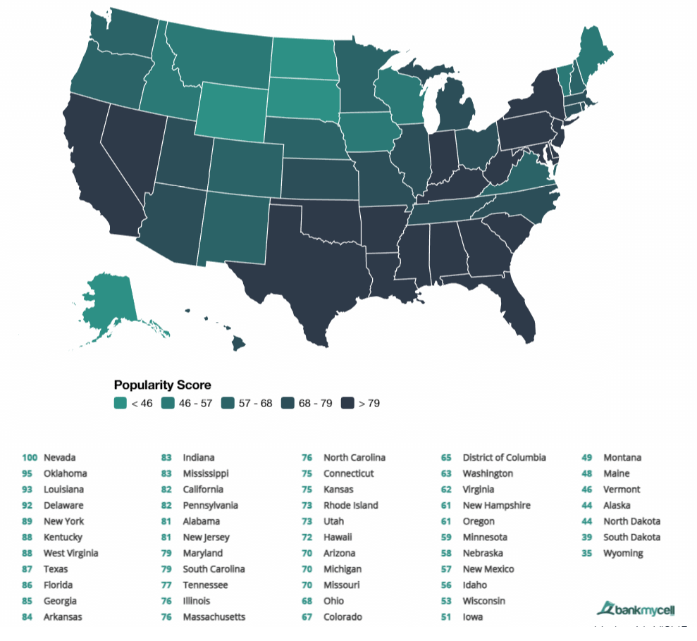 iPhone trade-in interest by state