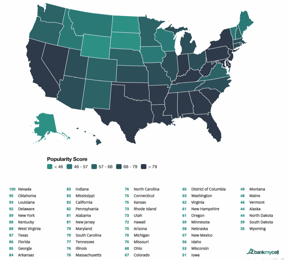 iPhone trade-in interest by state iPhone trade-in interest by state