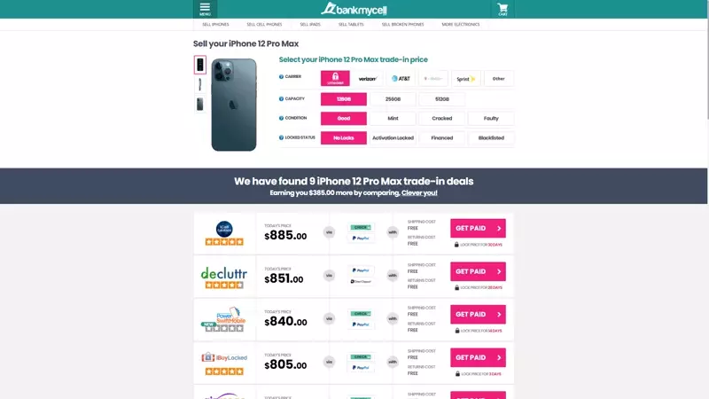 bankmycell compare iphone deals