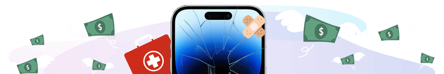 Damaged cracked iphone 14