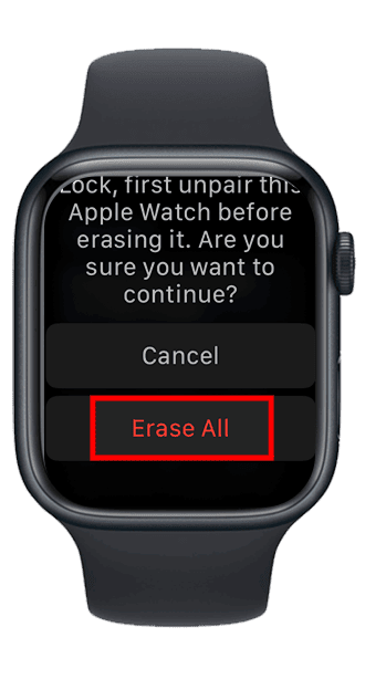 How to reset apple watch to factory settings 4