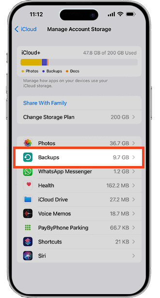 how to restore backup from icloud on iphone