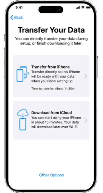 steps to transfer data from iphone to iphone