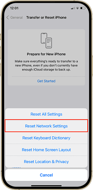 steps to transfer or reset iphone