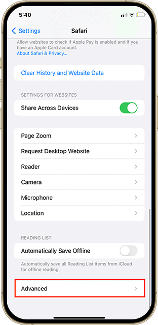 steps to clear cookies on iphone