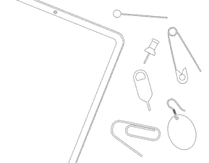 An iPad and the alternative tools you should use to eject the sim card slot