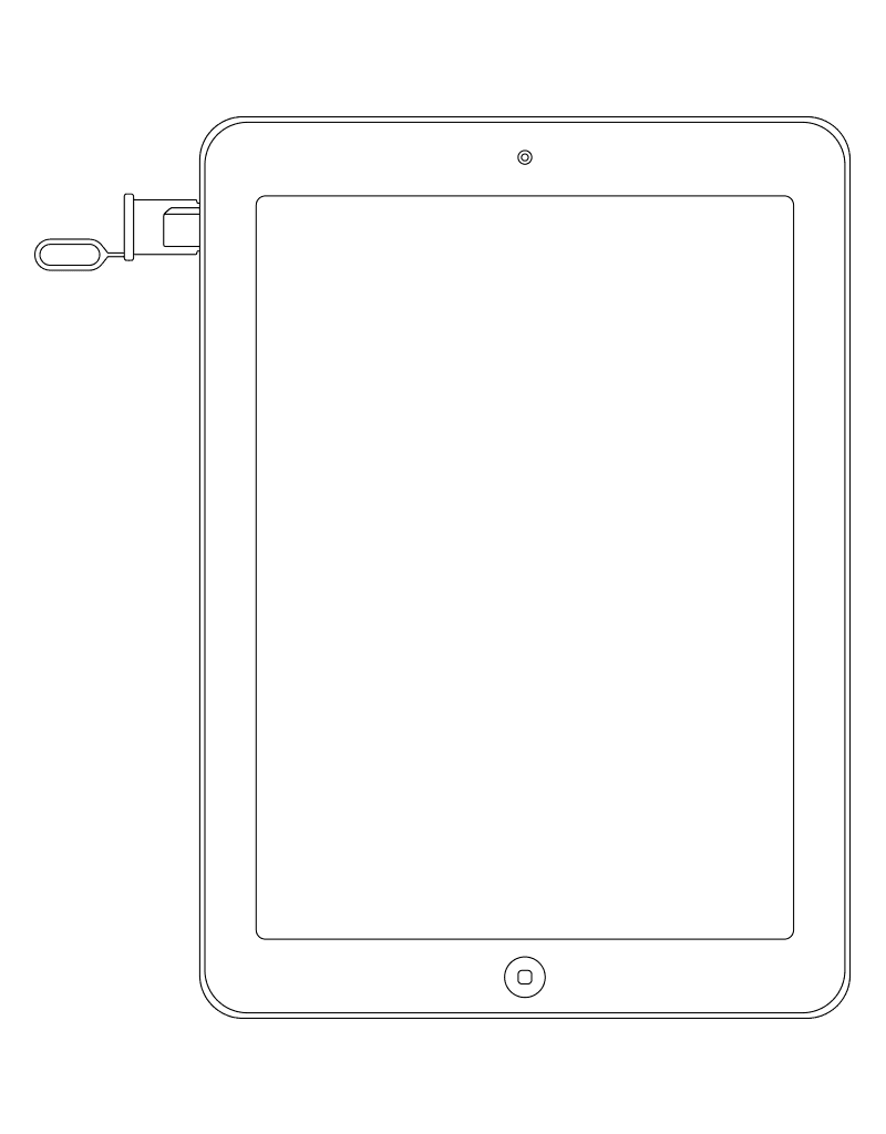 Location of Sim card slot on an original iPad