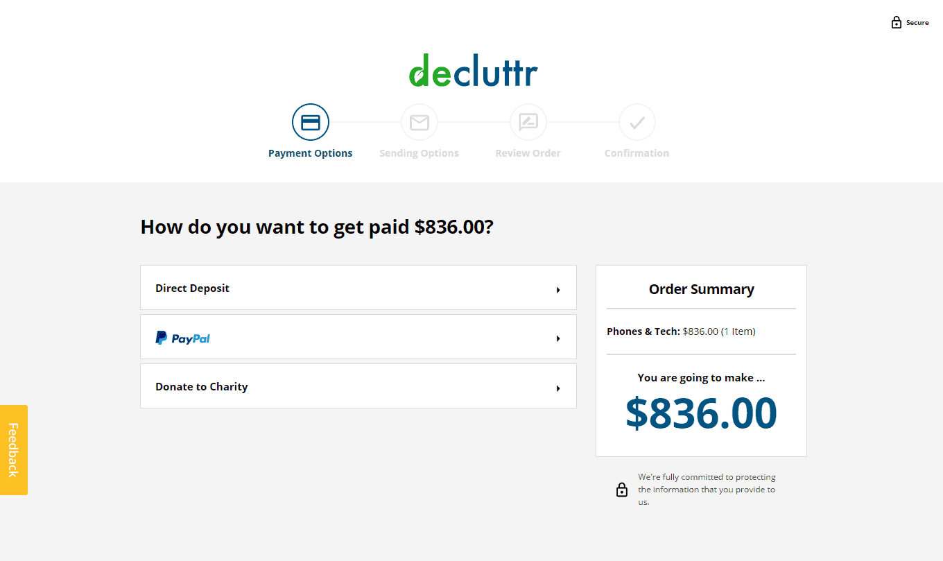 decluttr payment options