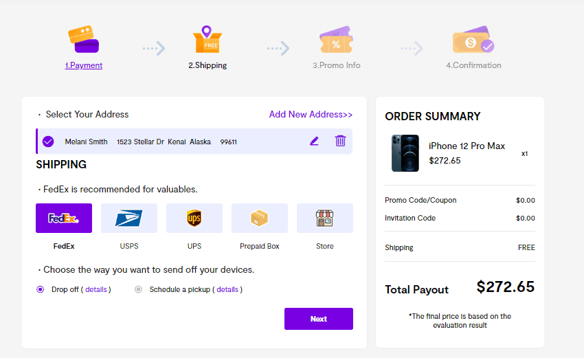 gizmogo shipping options