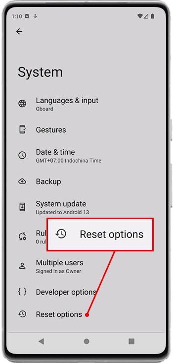 steps to reset android device 3