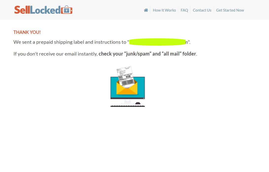 SellLocked review thank you page