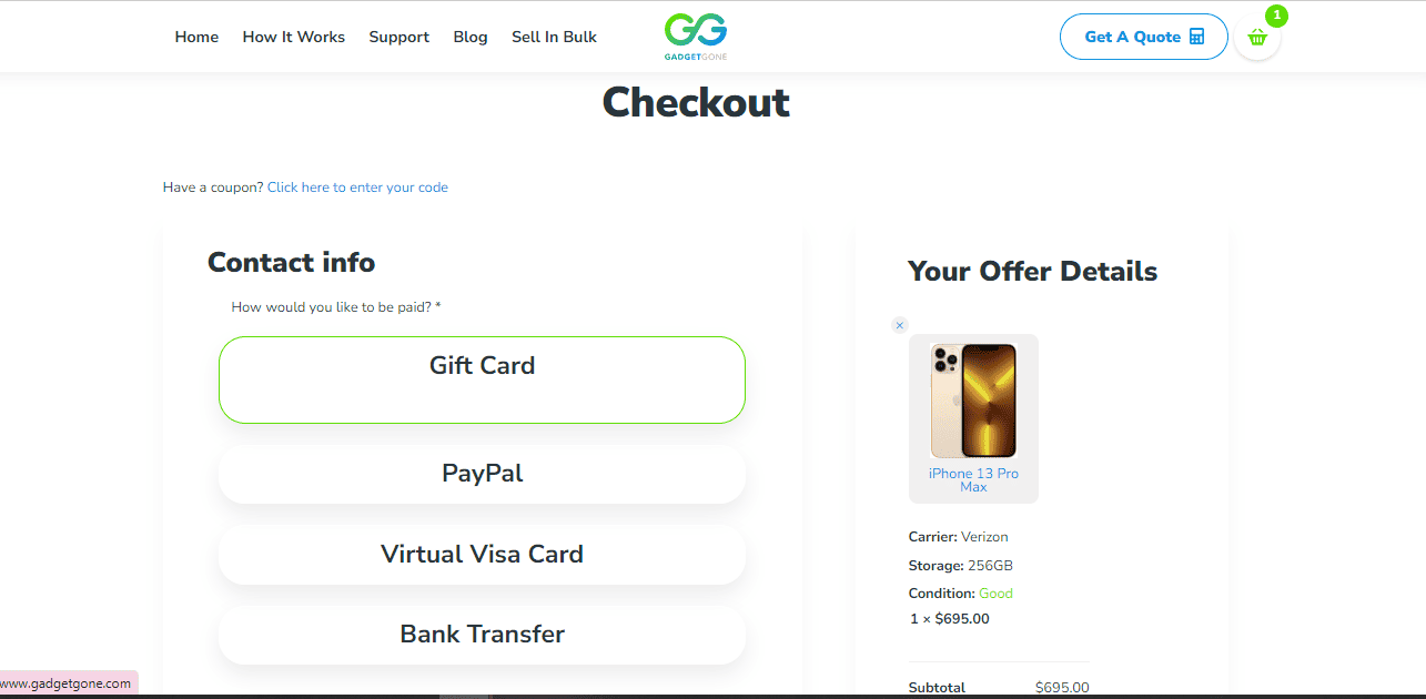 gadgetgone review checkout