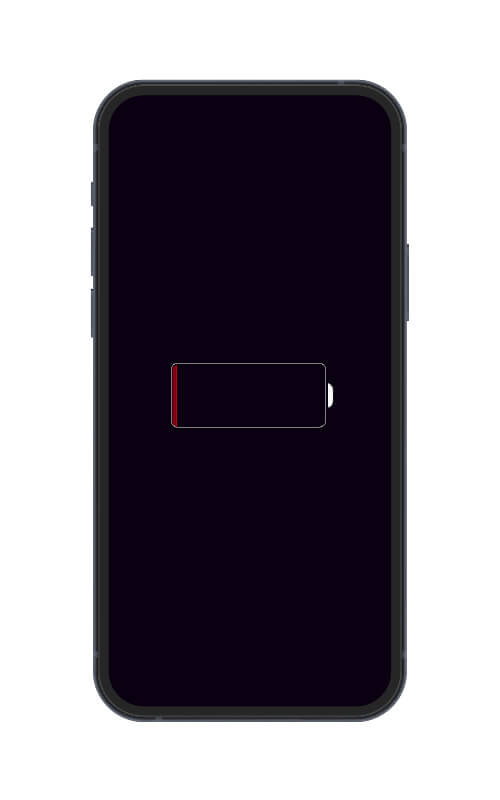 No battery on iPhone Screen