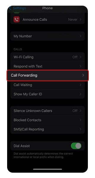 Call Failed iPhone - Call Forwarding