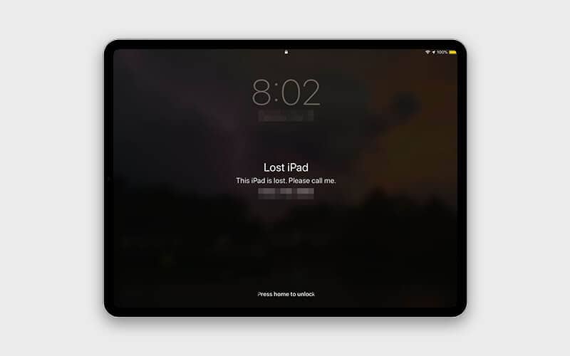 lost mode on ipad