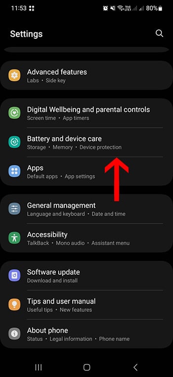 Samsung GB Step 2 - Battery & Device Care